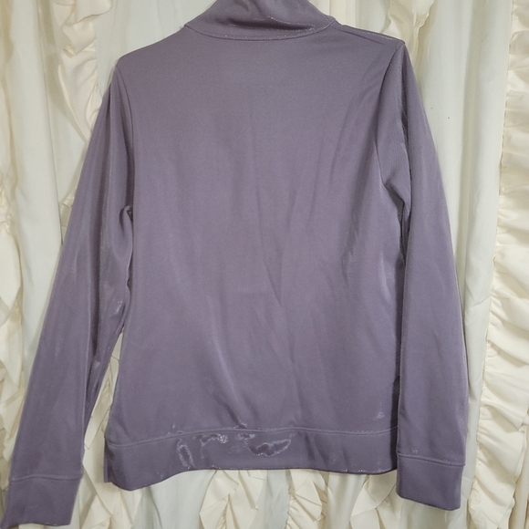 Under Armour Fleece Mock Neck Mirage Pullover Sweatshirt Medium Lavender Pocket - Picture 8 of 9